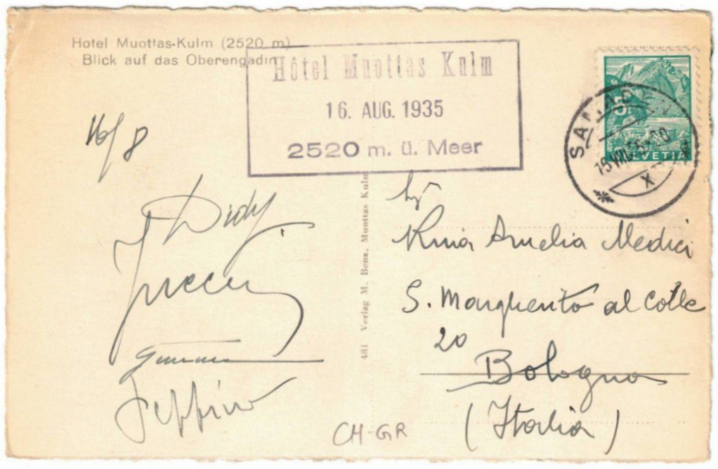 Cartoline postali: St. Moritz - Standseilbahn Muottas Muragl Bergstation – Usato da Binningen venduto da Mountainrider 1