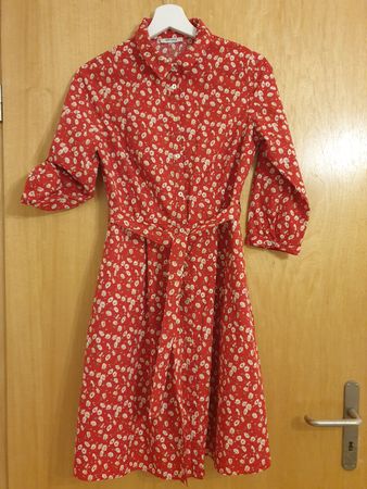Orsay robe d'été boutonnée S, coton, rouge, très bon état