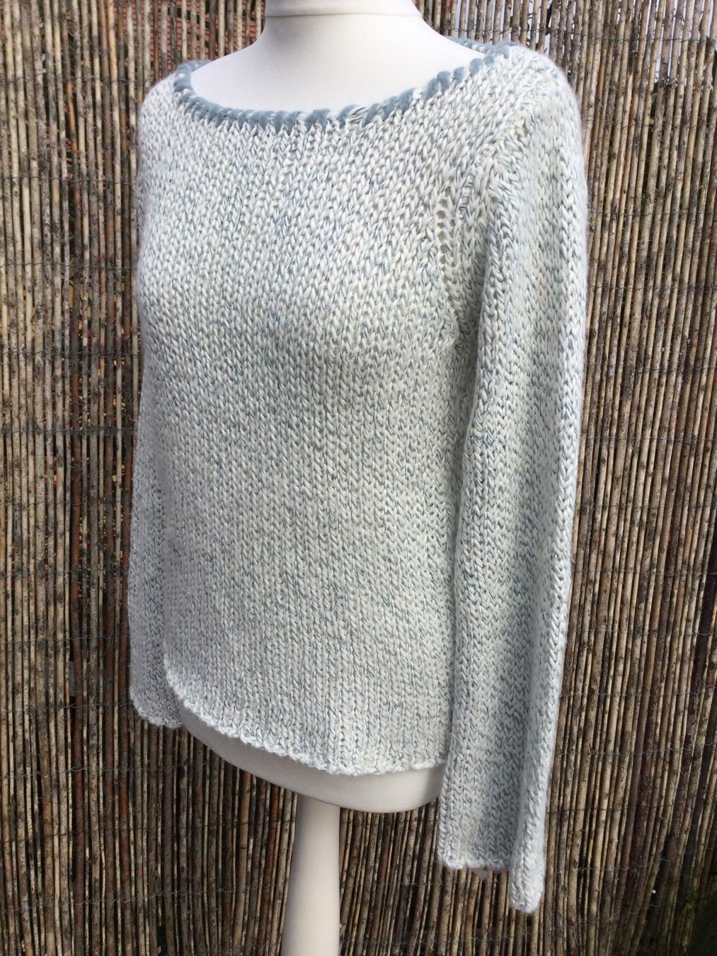 Maglioni & Felpe: Pull écru & bleu grosses mailles FRN, taille S – Usato da Agiez venduto da chouchanelle 3