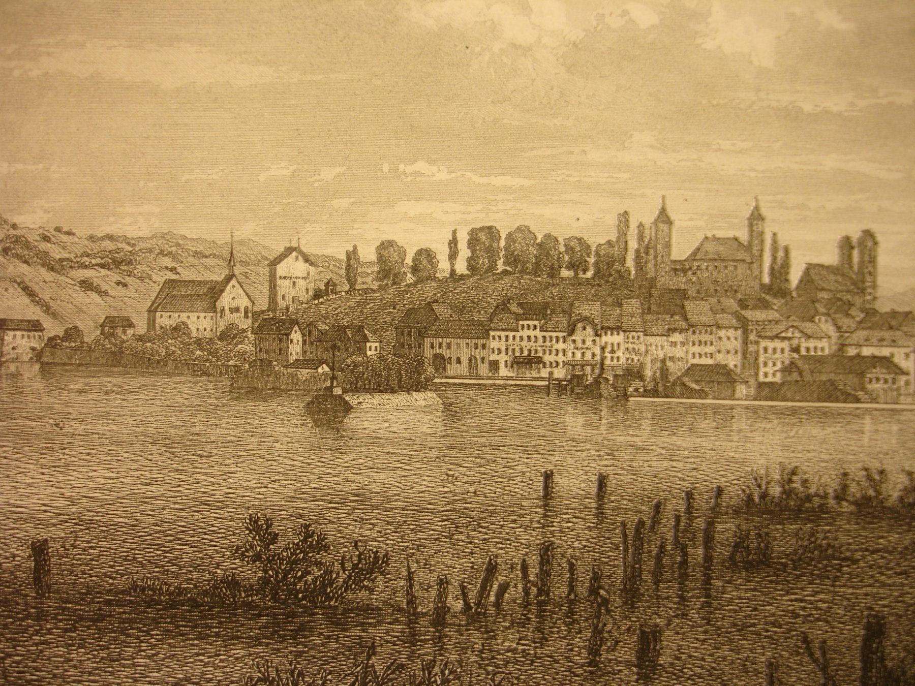 Incisioni: RAPPERSWIL, STAHLSTICH UM 1870 – Usato da Grüningen venduto da Kartensammler 2