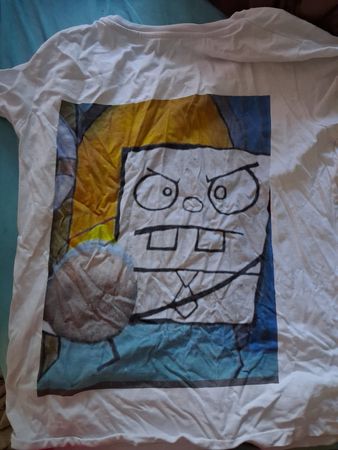 Weiss T-Shirt mit lustigem spongebob bedruck Grösse M, 