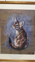 Fritz Hug – Kätzchen in Blau – Granolitho 1987 – limitiert