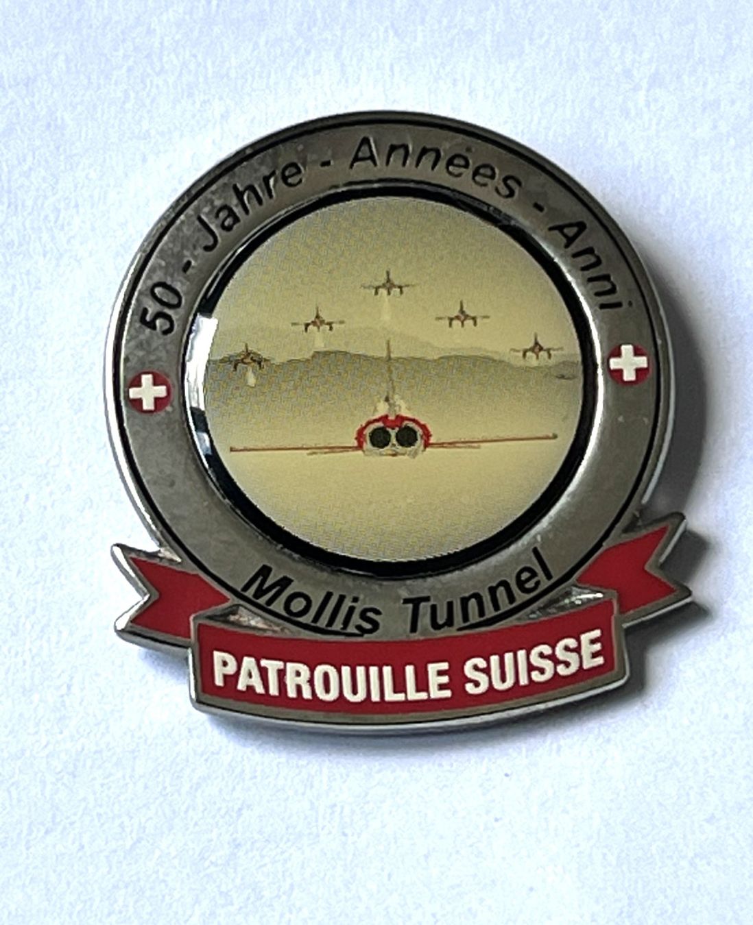 Schweizer Armee Placchette & Badge: Pin Schweizer Armee Patrouille Suisse Mollis Tunnel – Usato da Kriens venduto da TSCH1