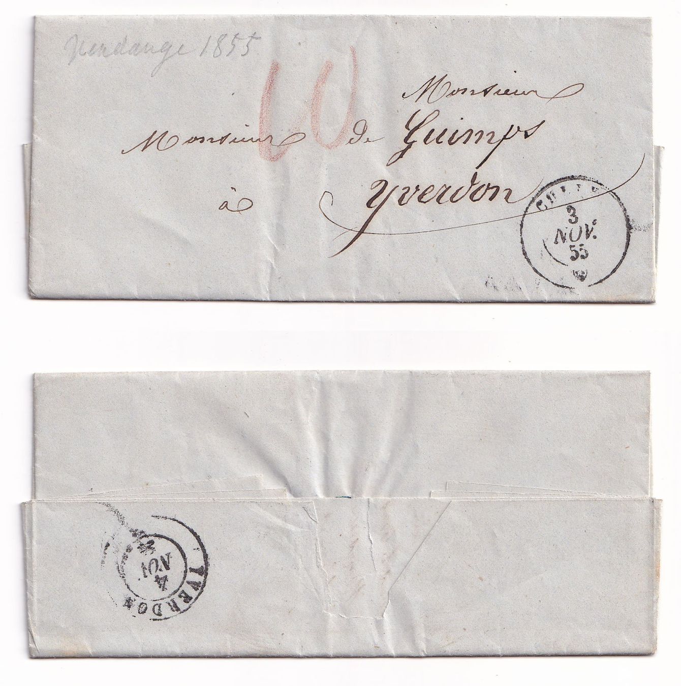 Tutti i francobolli: 4 Briefe ohne Marken, 1853-1864 – Usato da Rebstein venduto da mprch 2