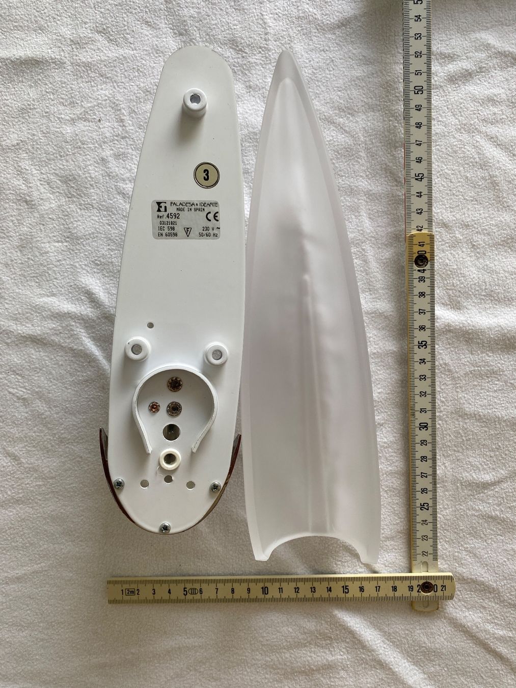 Lampade: Schöne mattglas Wandlampe mit Chromelement – Usato da Maur venduto da privat101 7
