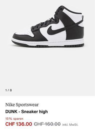 Nike Dunk Sneaker hi Grösse 36.5