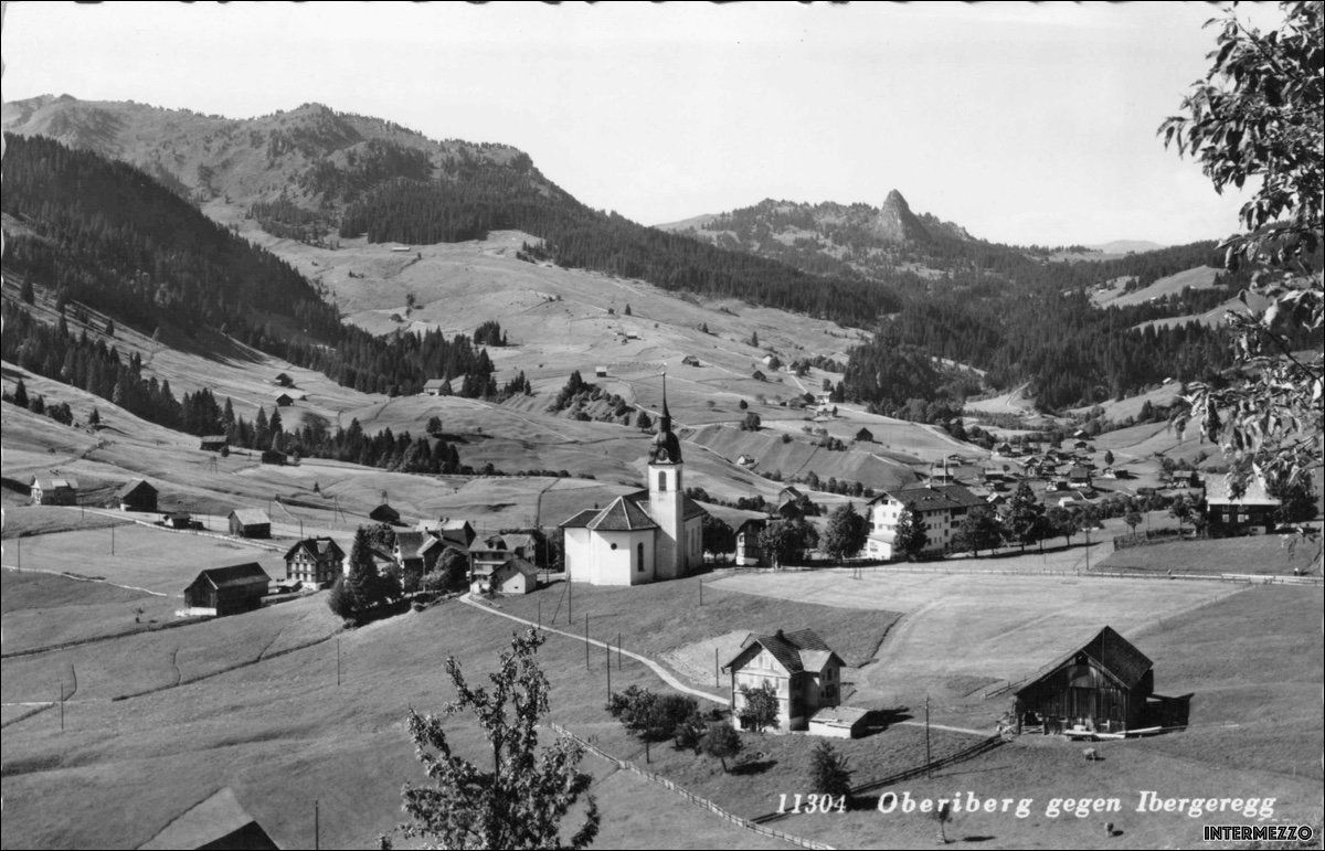 Cartoline postali: Oberiberg SZ // 1955 Dorf – Usato da Basel venduto da intermezzo12