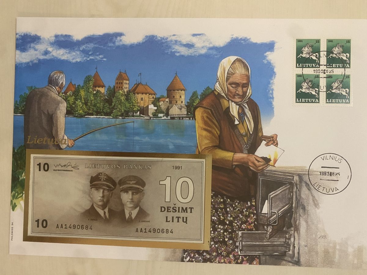 Banknoten: Banknote 10 Litu Lithuania 1991 – Neu (gemäss Beschreibung) aus Muralto von Alex1912