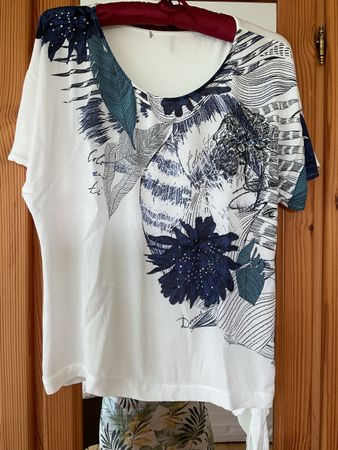 Damen T-Shirt Desigual Print Kurzarm Grösse L