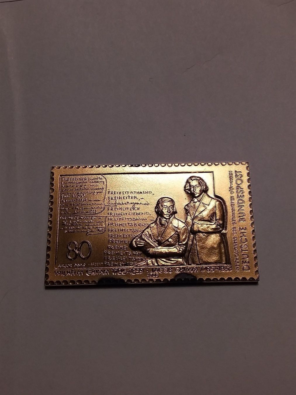 Alle Briefmarken: Briefmarke Deutsche Bundespost vergoldet – Gebraucht aus Schwyz von Trofana