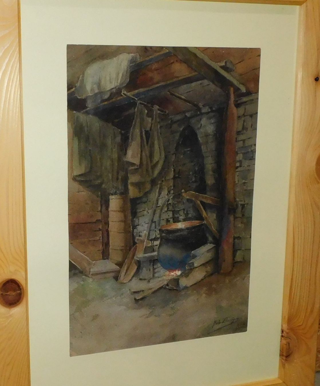 Dipinti: Tempera v Rob Elmiger - Chalet Innenleben Rustico Bild  sign – Usato da Sursee venduto da 76 1