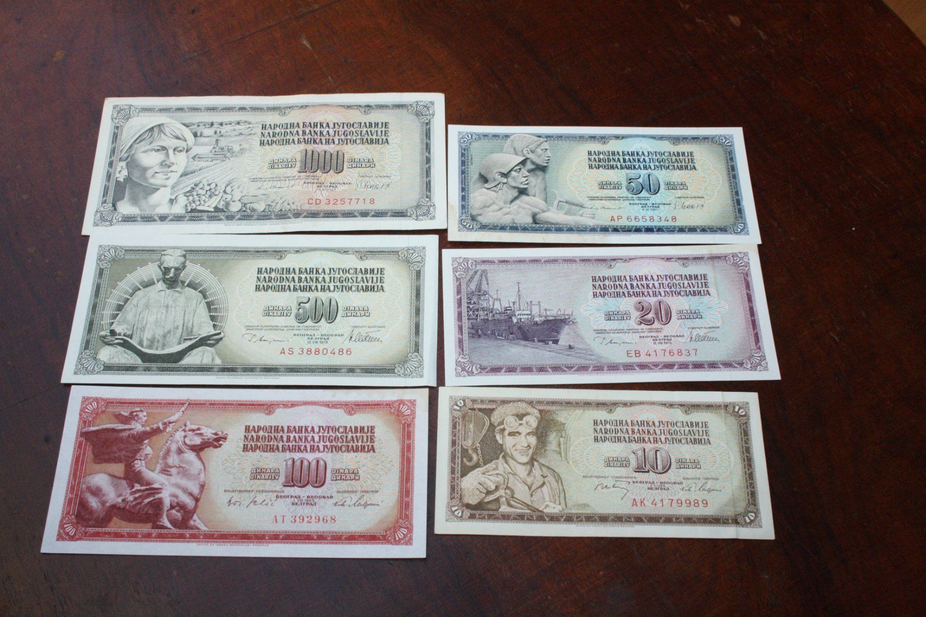 Banknoten: Yougaslavie lot 6 billets – Gebraucht aus Cormondrèche von Hermes.monnaies