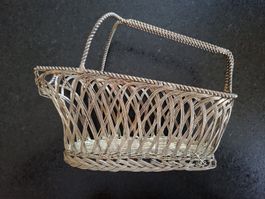 vintage französischer Weinkorb versilbert