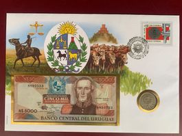 URUGUAY- 1st Day Cover 1994 - N$ 5000 1980 & Peso 1960 UNC