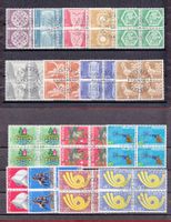 1970 - 1974 CH  Frei + Werbesätze  83 x Viererblöcke ERSTTAG