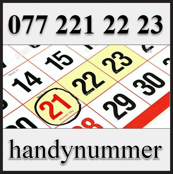 Handynummer, Telefonnummer, Natelnummer, 077 221 22 23