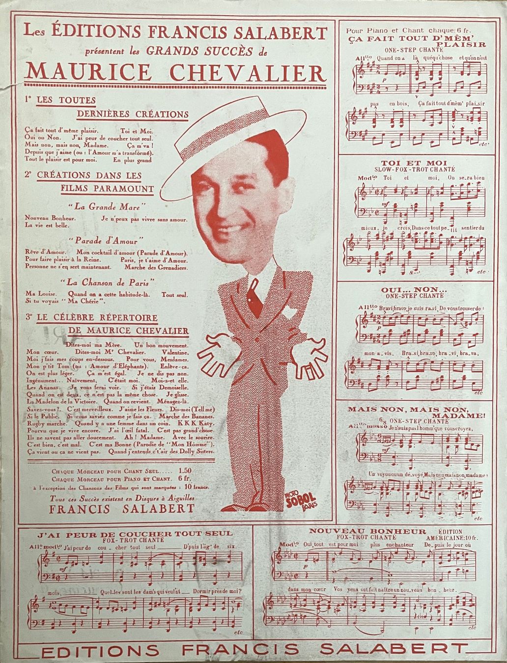 Bücher: Maurice Chevalier - Notenblatt gerahmt – Gebraucht aus Savagnier von Ne2065 3
