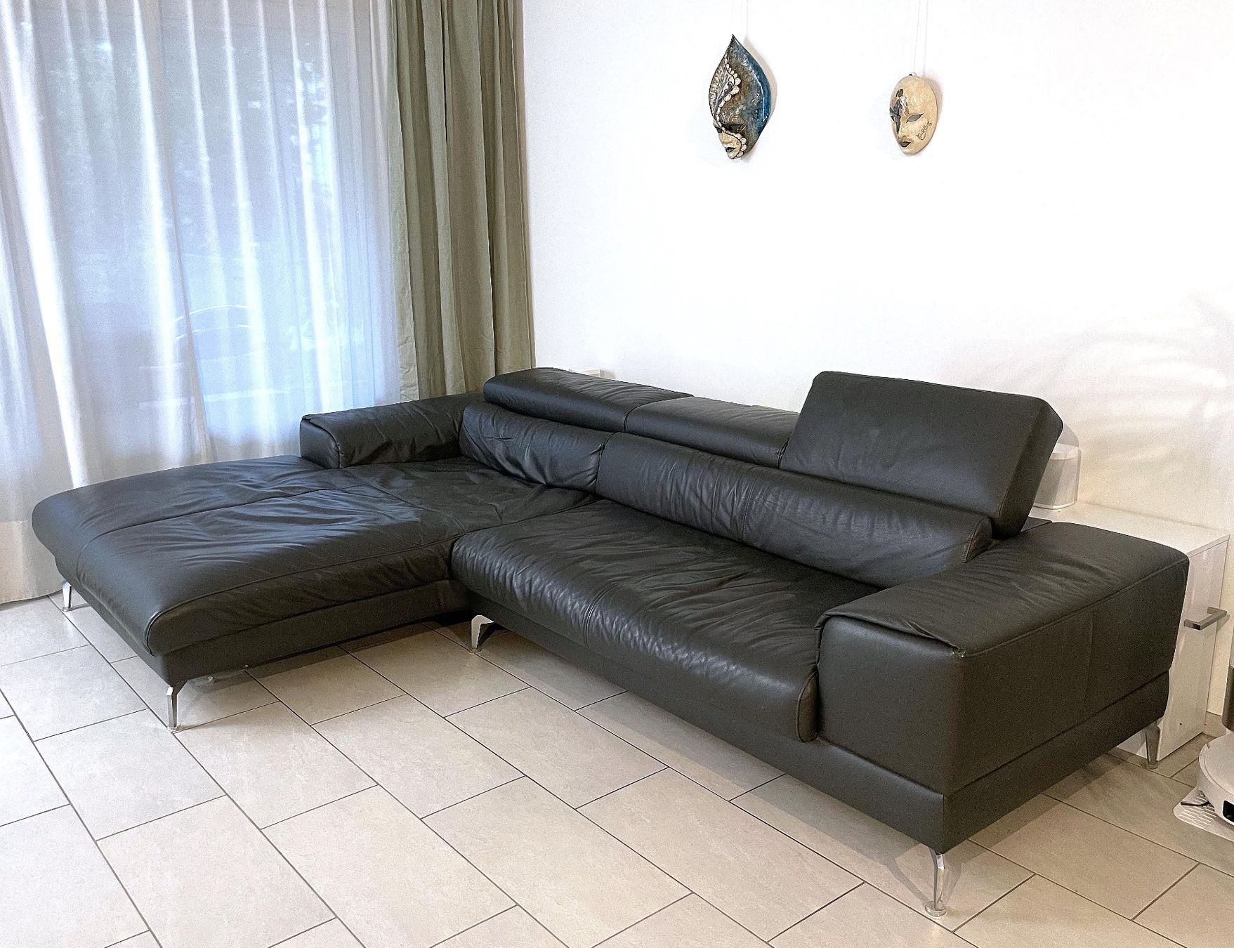 Sofas: Ecksofa Echtleder graphitgrau – Gebraucht aus Uster von Hotzli 1