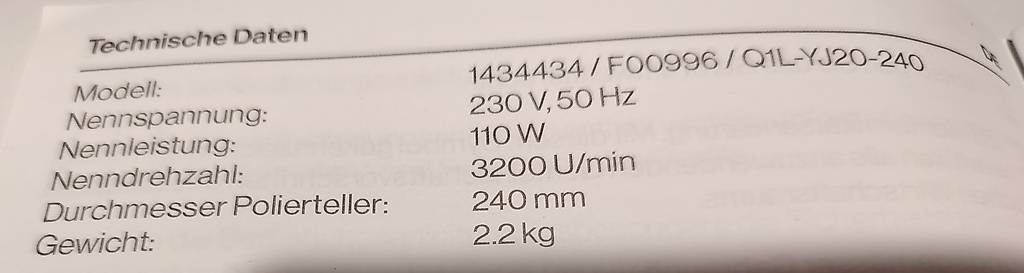 Tutte le macchine:  Poliermaschine Krafter 3200 U / min – Usato da Balgach venduto da ste_wqc7 2