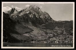 AK Hergiswil a. See, Totalansicht mit Pilatus