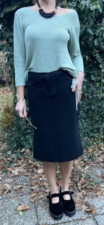 Maglione lunga con drappeggi-viscosa-colore pistacchio S/M