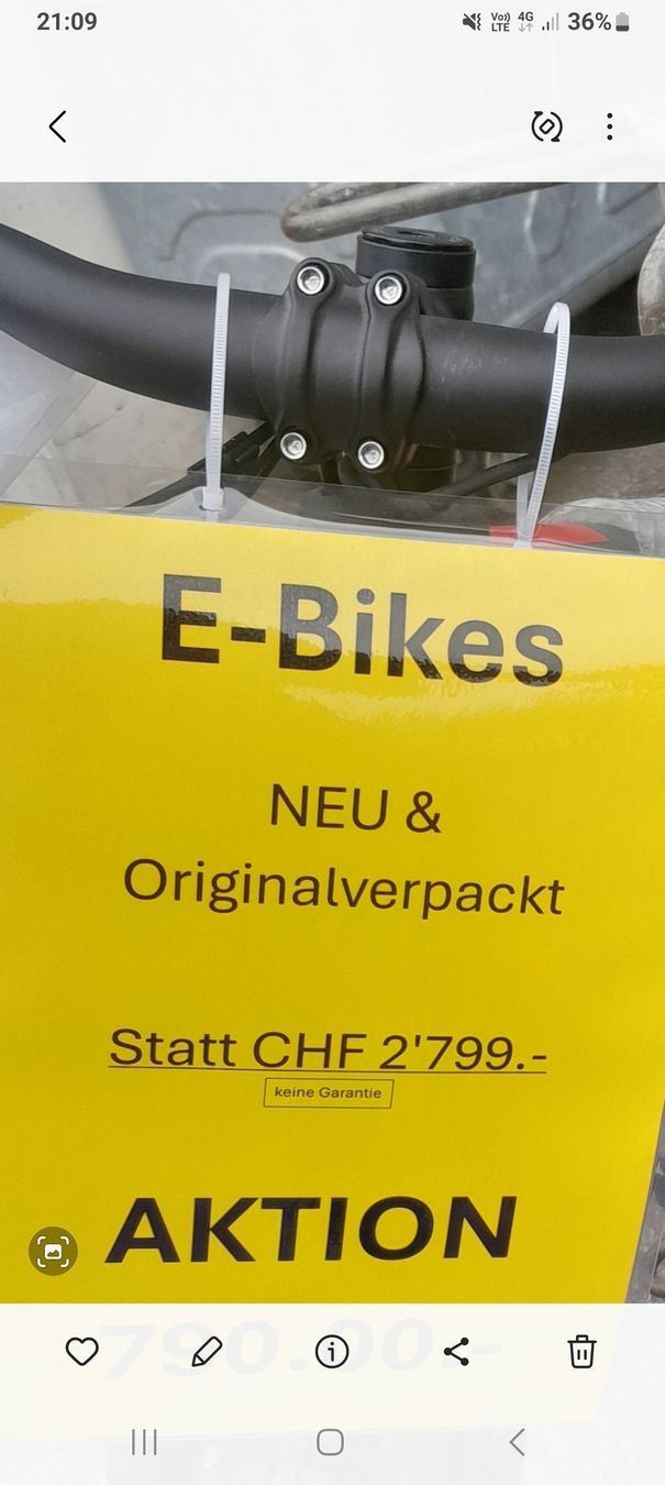 Vélos: e bike neuwertig  – Neuf (Voir description) à Oberentfelden par jamsdean 2