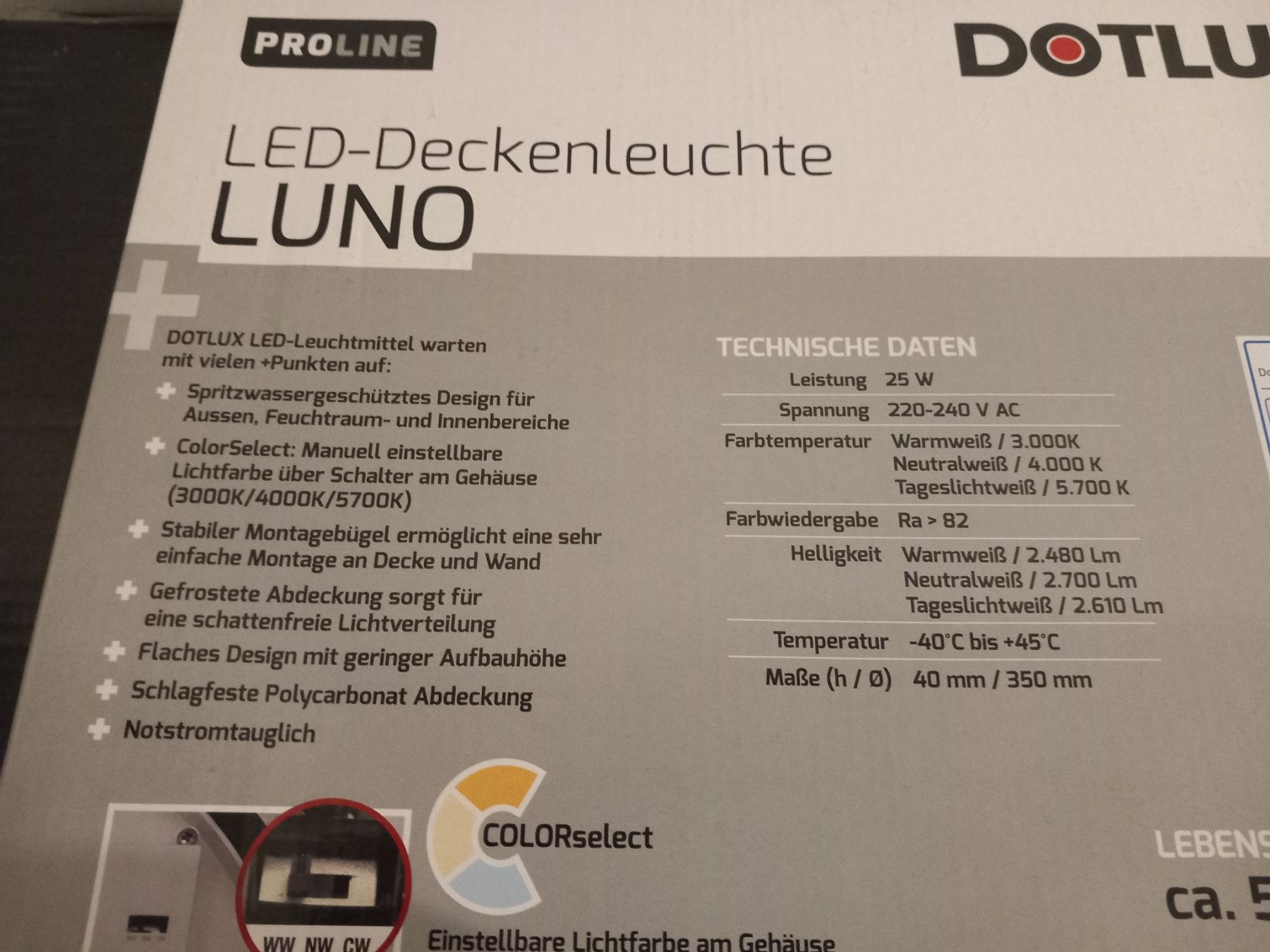 Lampadari & plafoniere: LED Deckenleuchte 25W IP54 – Nuovo e nell'imballaggio originale da Thun venduto da Beroshop 2