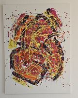 Tableau abstrait peinture sur toile technique dripping