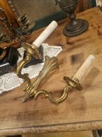 Antike Messing Wandlampe 2-armig Barock Vintage