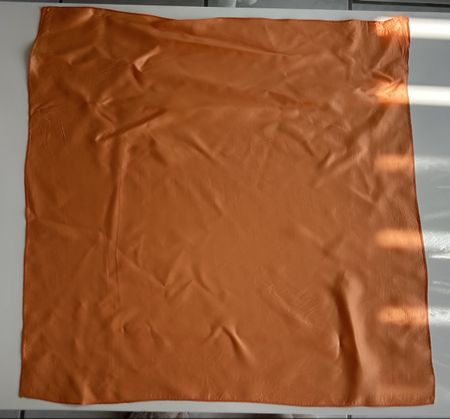 Orange Square Scarf Silk Blend Good Condition