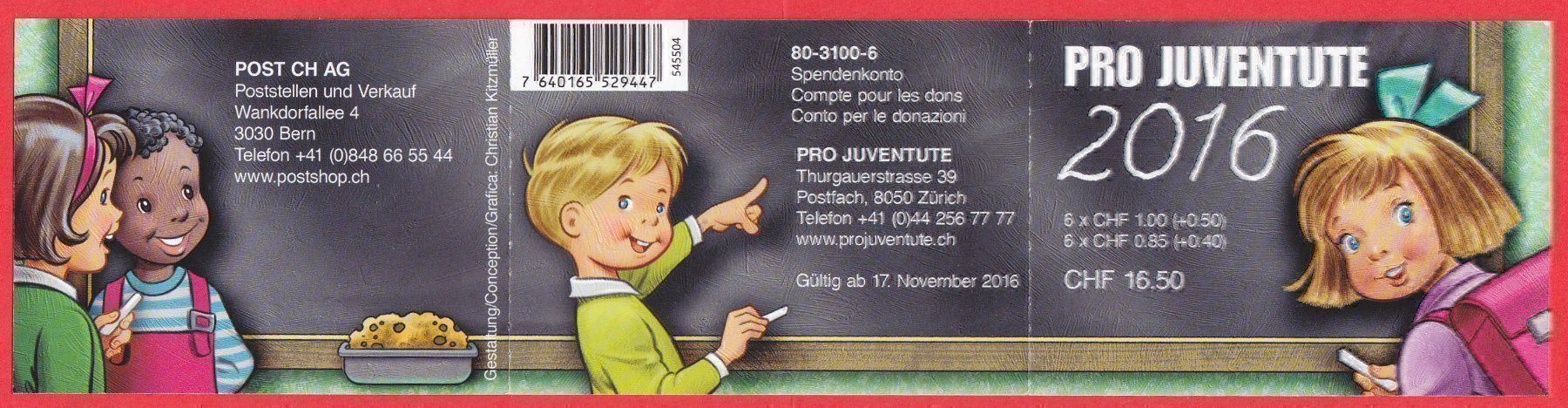 Tutti i francobolli: 2016  Pro Juventute Markenheft  ** Postfrisch ** – Nuovo (secondo la descrizione) da Adliswil venduto da Aenti 2