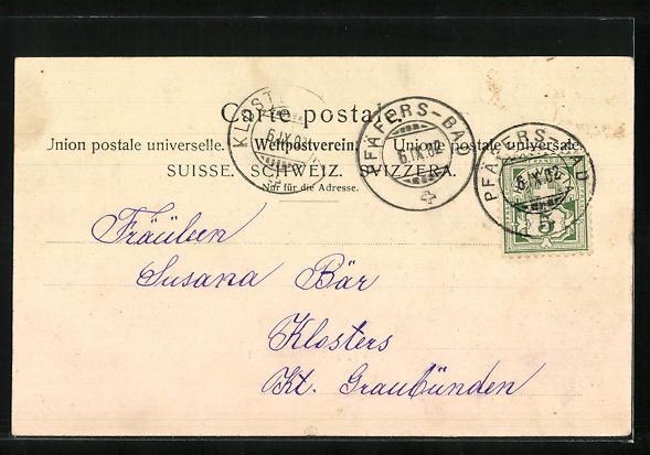 Cartoline postali: Bad Pfäfers, Strassenpartie in der Orts – Usato da Berlin venduto da bartko-reher 1