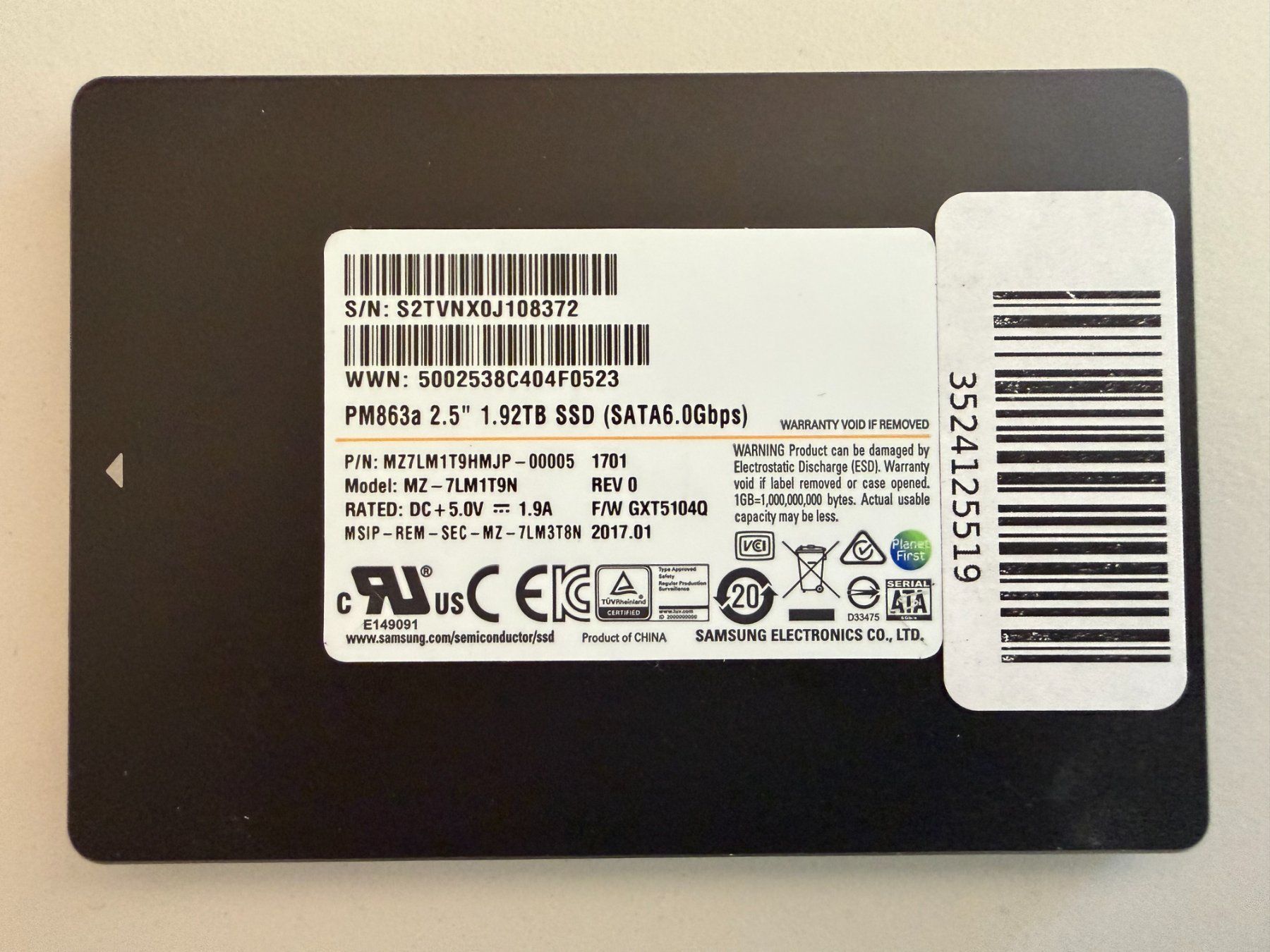 Samsung Dischi rigidi: Samsung PM863a 1.92TB Enterprise SATA SSD – Usato da Pratteln venduto da HMW-Solutions