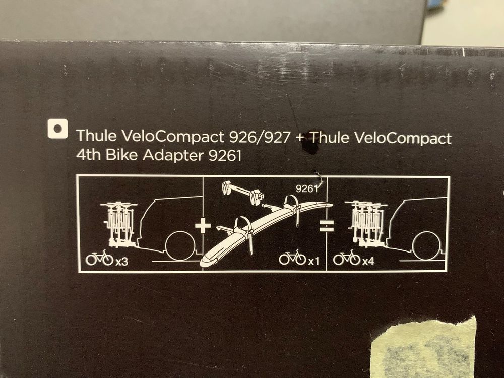 Thule 9261 Bike Adapter For VeloCompact 927 4-Wheel Carrier - Aluminum Rack Accessory, Silver (Part #926101)