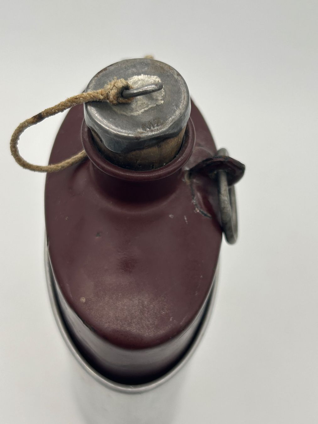 Schweizer Armee Bottiglie: Antike Schweizer Feldflasche, 1916, Aluminium/Enamel – Usato da Wädenswil venduto da krisztiname 4