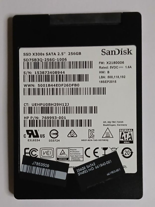 Sandisk Dischi rigidi: SSD X300s SATA 2.5" 256 GB SanDisk – Usato da Zürich venduto da sebime0
