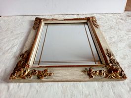 Antiker Französischer Wand-Spiegel Holz Barockstil 33x39 cm