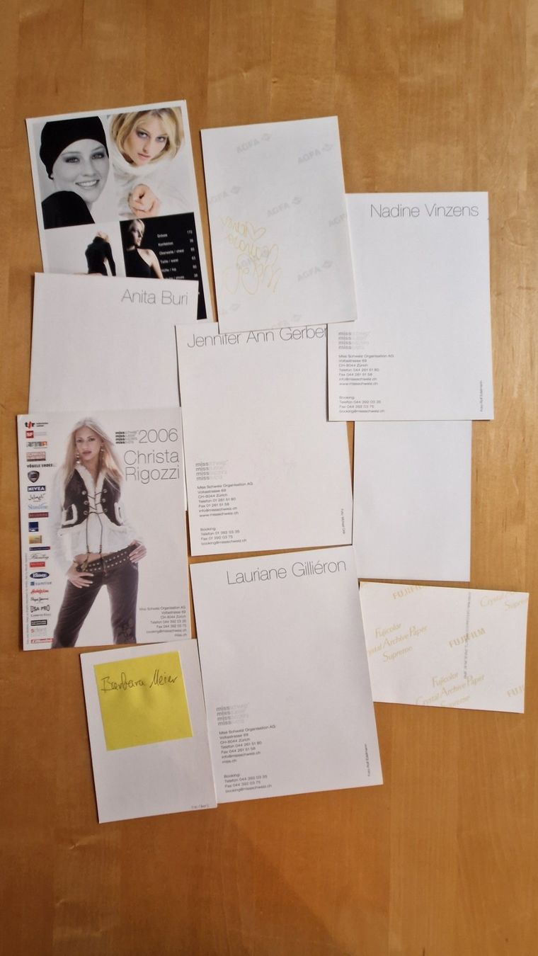 Autografi: 10 Original Autogramme, Miss Schweiz und Models – Usato da Salmsach venduto da aacs65 1