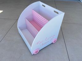 Bücherregal Kinder weiss mit Rollen Vertbaudet