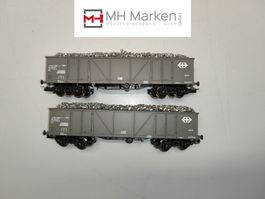 Rivarossi 2x 2415 Hochbordwagen Eaos SBB Metalladung DC OVP