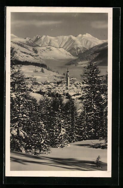 Cartes postales: AK Samaden, Ortsansicht im Winter, 1926 – D'occasion à Berlin par bartko-reher