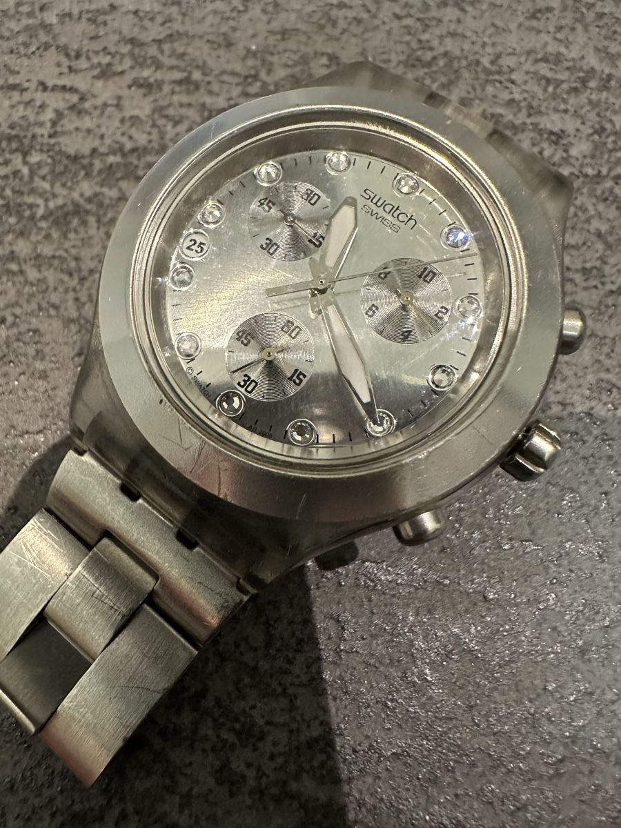 Swatch Orologi: FULL BLOODED SILVER  Swatch Irony Diaphane Chrono – Usato da Altendorf venduto da Quietwater 2
