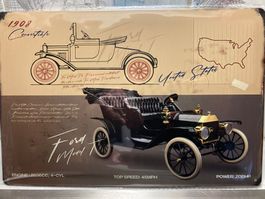 Blechschild Ford Model T 1908 schwarz NEU/OVP 30x20 cm