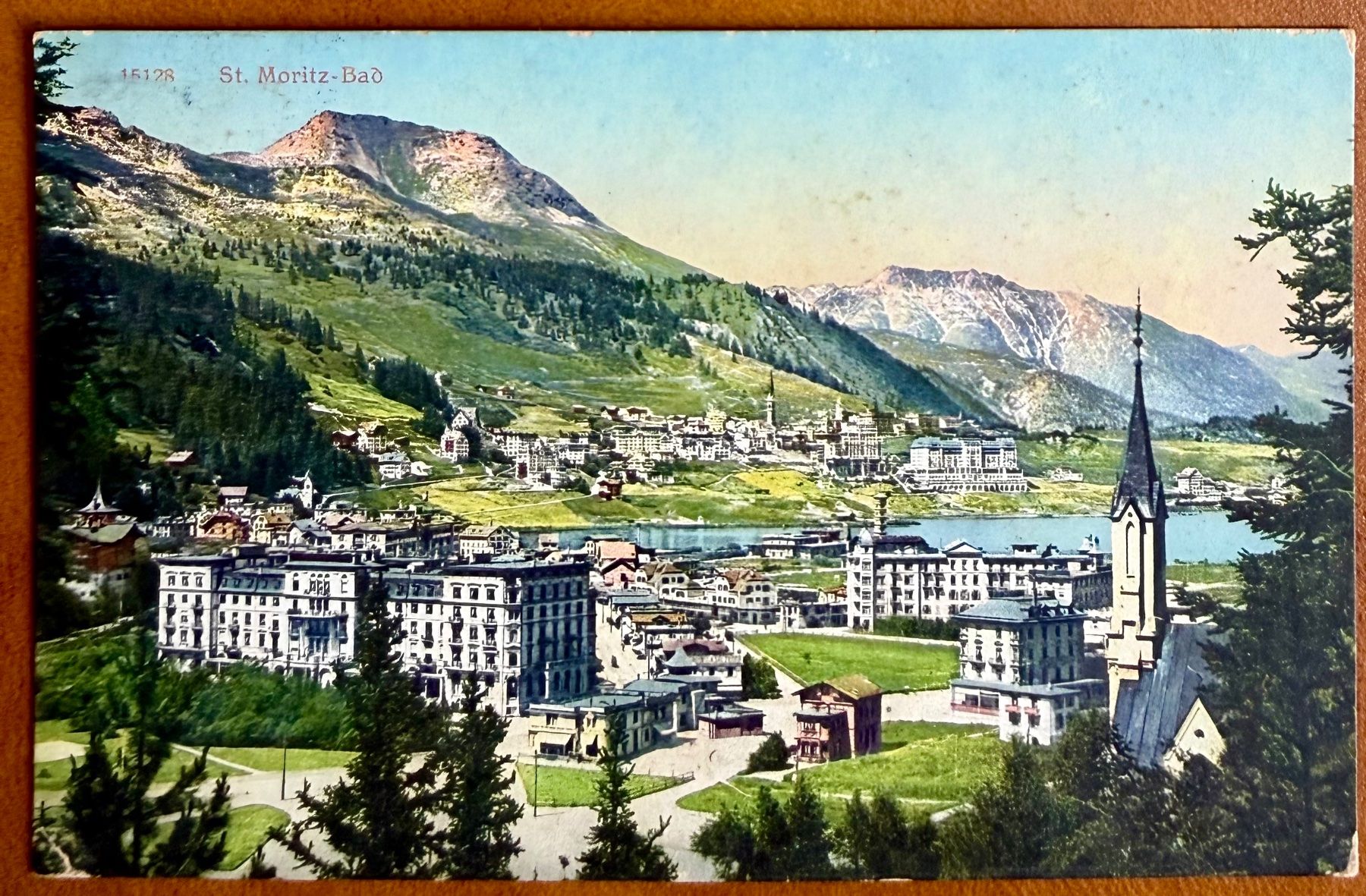 Ansichtskarten: St. Moritz - Bad - Panorama 1913 – Gebraucht aus Lutry von Ediego