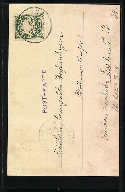 Cartoline postali: Handgemalt: München, Ortsansicht mit Fr – Usato da Berlin venduto da bartko-reher 1
