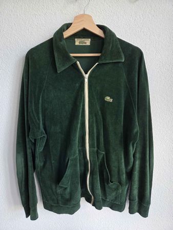 vintage Lacoste Velour Track Jacket Green Size large