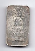 (1096) Silberbarren 20 g, Argor, stgl