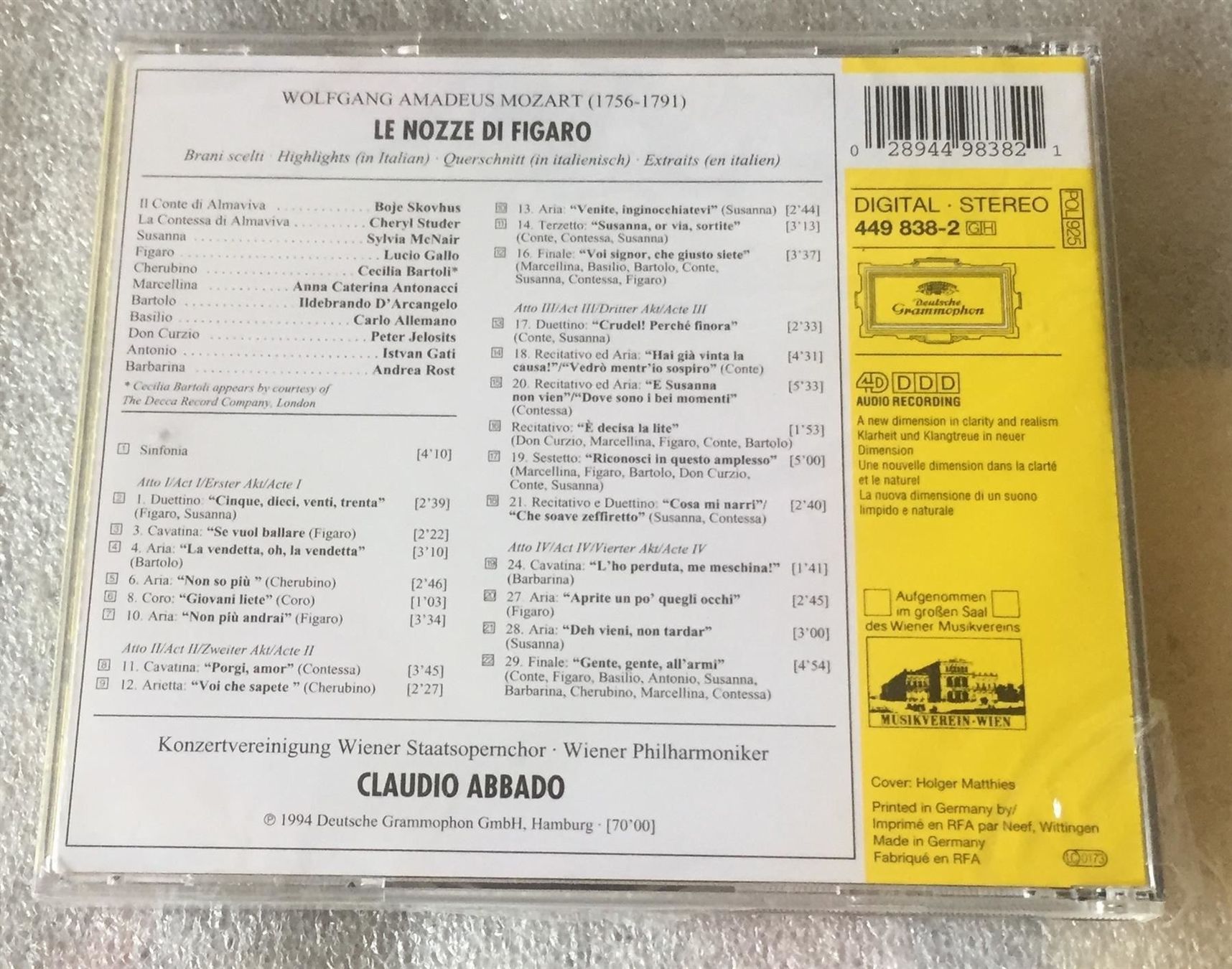 CDs: Mozart  Le Nozze di Figaro  Highlight CD – Neu und originalverpackt aus Genève von Cockattoo 1
