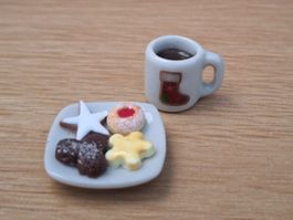 Kaffee mit Keksteller Handgemacht, Auch für Maileg