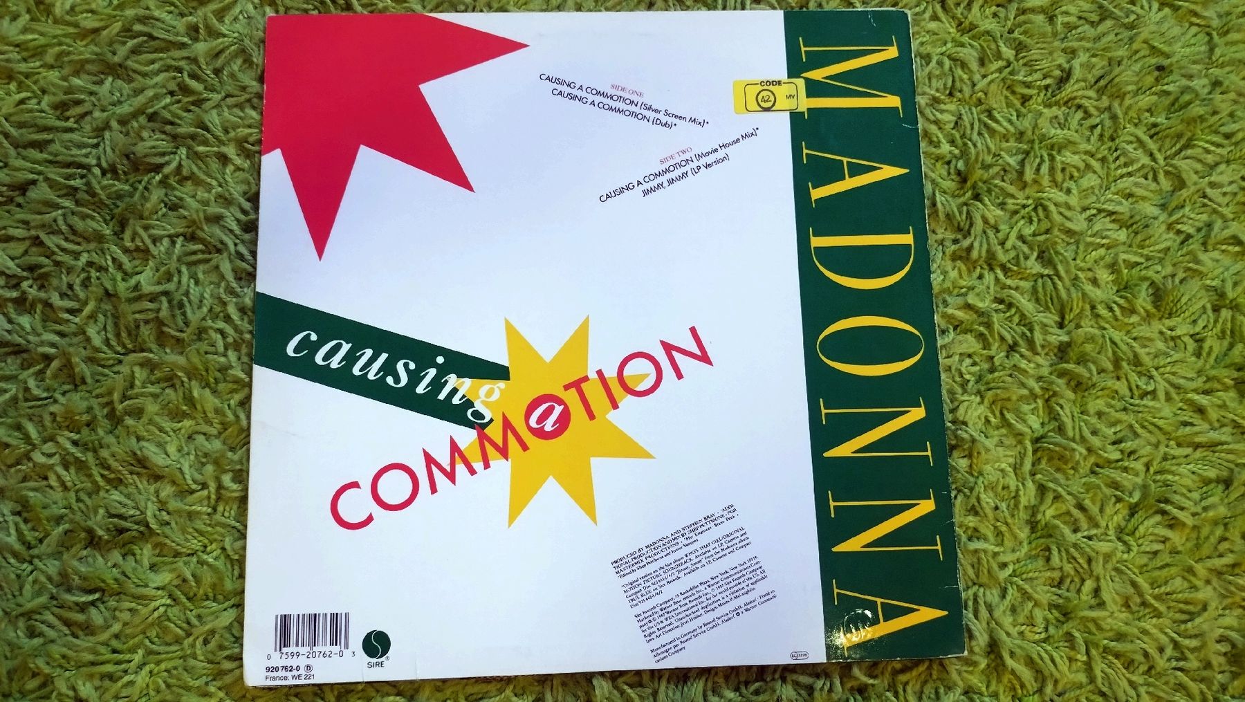 Dischi in vinile: Vinyle 45 tours Madonna Causing A Commotion G-G+ – Usato da Farvagny-le-Grand venduto da LaCaverne 1